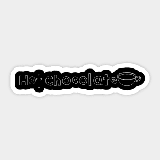 Minimal Hot Chocolate Typography and Cup Sticker